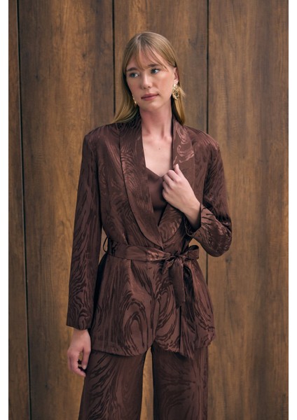 Kuşaklı Uzun Ceket - Kahve fırsatları