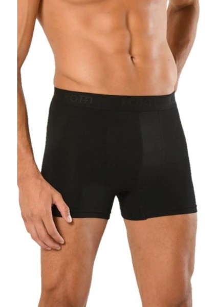 Erkek Penye Boxer Lastikli Renk ve Desen Çeşitli Siyah 6&#039;LI Paket - Siyah - BCP1.KOWTAD10K00-SI-L