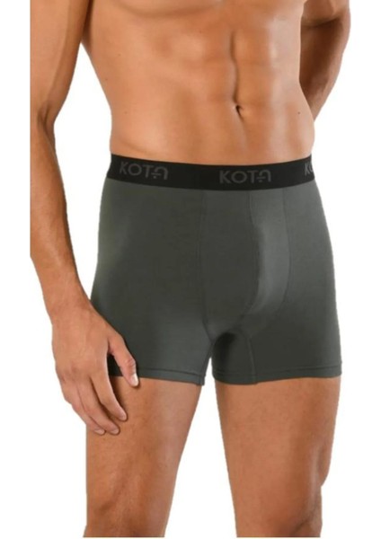 Erkek Penye Boxer Lastikli Renk - Yeşil 6&#039;LI Paket Büyük Beden - BCP1.KONTAL10J00BTL-YES-3XL