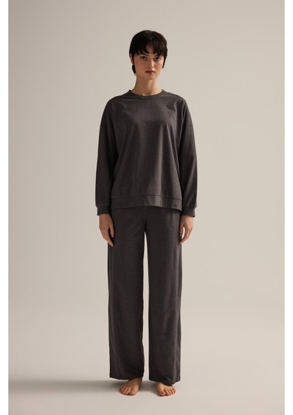 Kadın Pamuklu Uzun Kollu Pijama Üstü modelleri