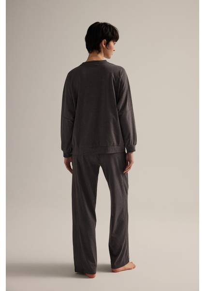 Kadın Pamuklu Uzun Kollu Pijama Üstü fırsatları