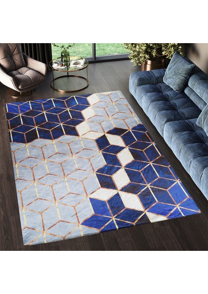 Ipek Kadife Dokulu Lastikli Sünger Apreli Yıkanabilir Modern Desenlerde Halı Örtüsü 12 M2