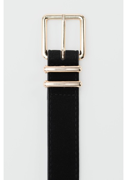 Kare Tokalı Suni Deri Kemer Siyah modelleri