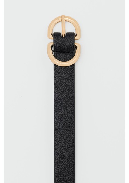 Çift Oval Tokalı Suni Deri Kemer Siyah modelleri