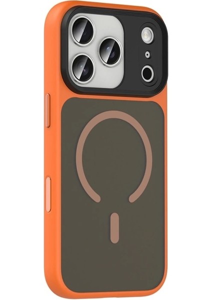 Apple iPhone 17 Pro Max Kılıf Mat Arka Yüzey Wireless Şarj Özellikli Redclick Flet M-Safe Kapak