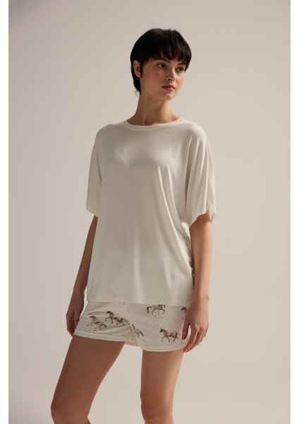 Kadın Pamuklu Kısa Kollu Pijama Üstü fiyatları