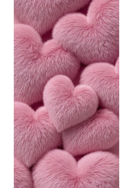 Pembe Tüylü Kalpler Ev Duvar Salon Güzellik Salonu Ofis Dükkan Dekarasyon Kanvas Tablo fiyatları