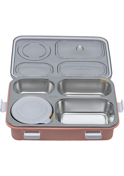 Bento 850ML Lunchbox Yeni Koleksiyon Tek Katlı 4 Bölmeli ve Kaseli Çelik Sefer Tası Yemek Kutusu fiyatları