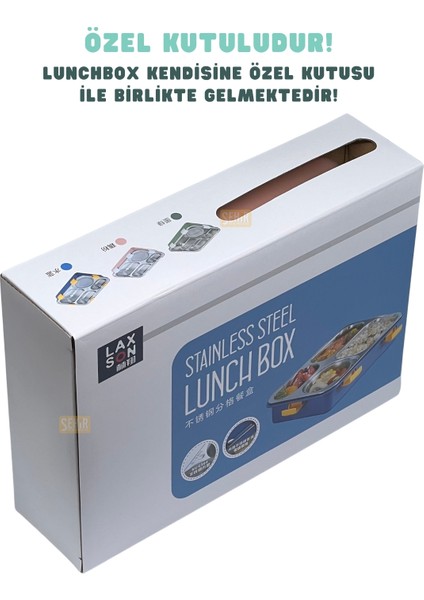 Bento 850ML Lunchbox Yeni Koleksiyon Tek Katlı 4 Bölmeli ve Kaseli Çelik Sefer Tası Yemek Kutusu indirimleri
