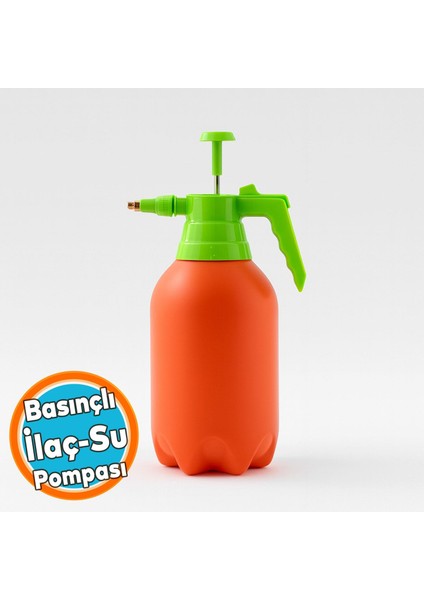Basınçlı El Püskürtme Pompası Aleti Bitki Sulama Ayarlı Sprey Şişe 2 Litre Çok Amaçlı