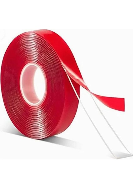 10X33 mt Vhb Çift Taraflı Akrilik Bant Kırmızı