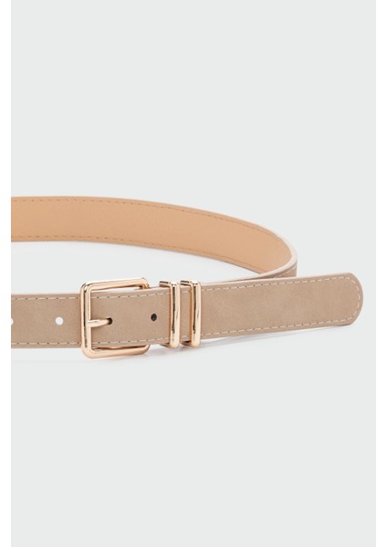 Kare Tokalı Suni Deri Kemer Krem fiyatları