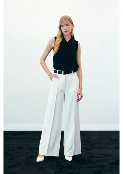 Yaka Incili Kolsuz Bluz - Siyah fiyatları