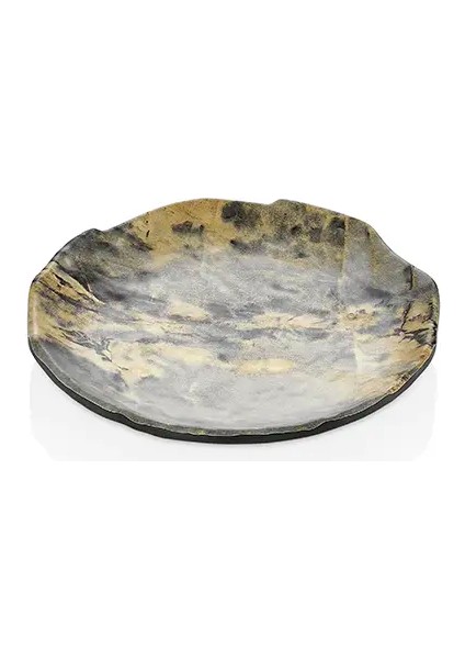 43020.RM Norma Royal Marble Gastronorm 4'lü Yuvarlak Tabak Seti 20 Cm, Thermoset Melamin