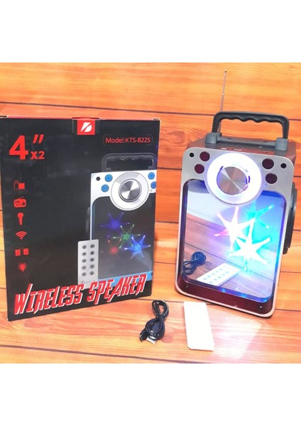 -822S Taşınabilir Bluetooth Hoparlör – LED Işıklı, Mikrofonlu, Fm Radyo Destekli indirimleri
