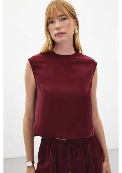 Kolsuz Salaş Bluz - Bordo fiyatları