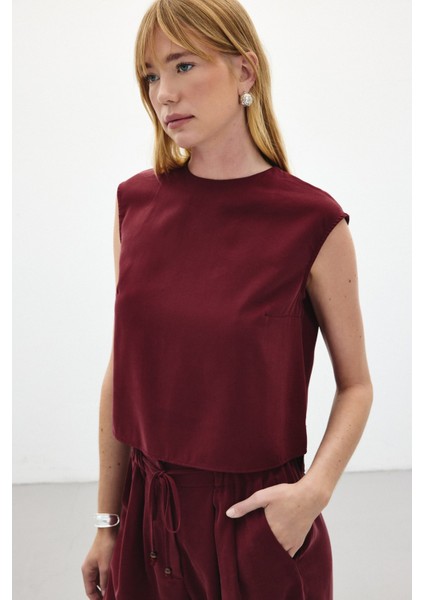 Kolsuz Salaş Bluz - Bordo modelleri