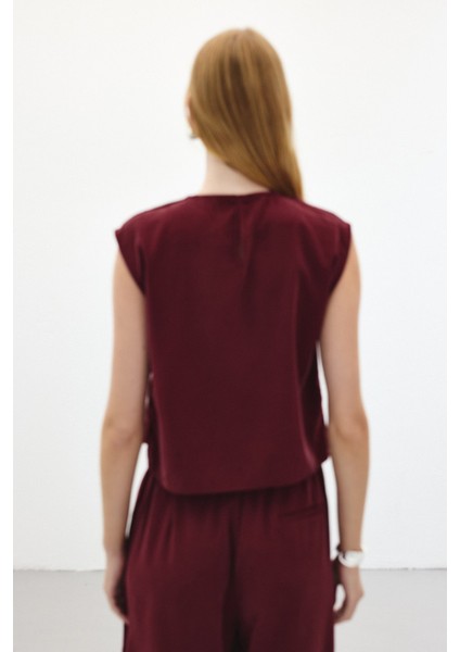 Kolsuz Salaş Bluz - Bordo fırsatları