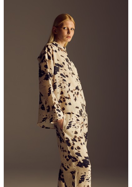 Kadın Modal Dokuma Uzun Kollu Gömlek modelleri