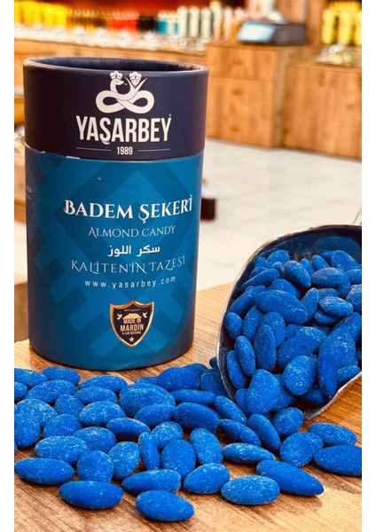 YÖRESEL MARDİN MAVİ BADEM ŞEKERİ ÇİFT BATIRIMLIK 500 GR [GÜNLÜK-TAZE GÖNDERİM]-(HEDİYELİK KUTU) fiyatları