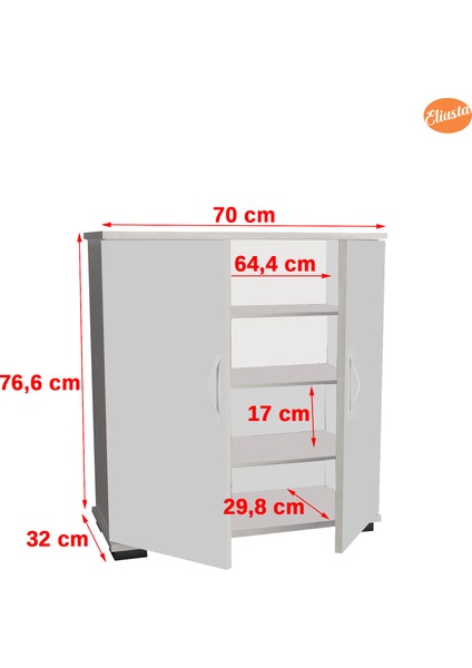 Ayakkabılık 2 Kapaklı Ayakkabı Dolabı Çok Amaçlı Dolap Mutfak Dolabı Ofis Dolabı