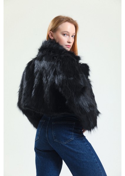 Ingiliz Yaka Crop Kürk Ceket modelleri