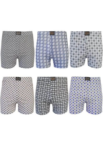 Erkek Empirme Renk ve Desen Baskı Çeşitli Boxer 6&#039;LI Paket Büyük Beden - BCP1.KOLTAH10D04BTL-COK-2XL