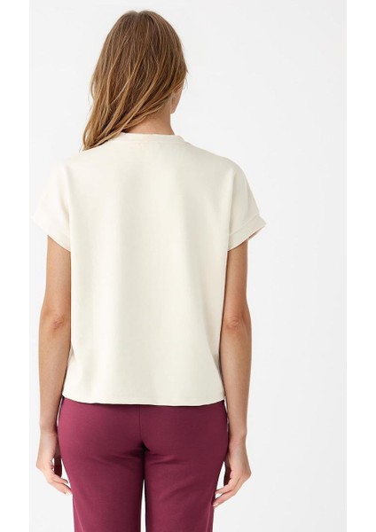 Taş Kısa Kollu Bisiklet Yaka Şerit Detaylı Örme Tişört indirimleri