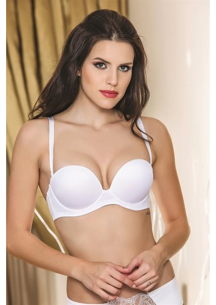 Günlük Kullanıma Uygun Destekli Straplez Sütyen Beyaz (MGP1460) fiyatları