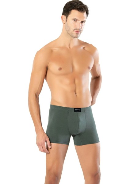 Erkek Modal Bel Lastikli Boxer Renk ve Desen Çeşitli Yeşil 6&#039;LI Paket - Yeşil - BCP1.KOMTAJ10G11-YES-L
