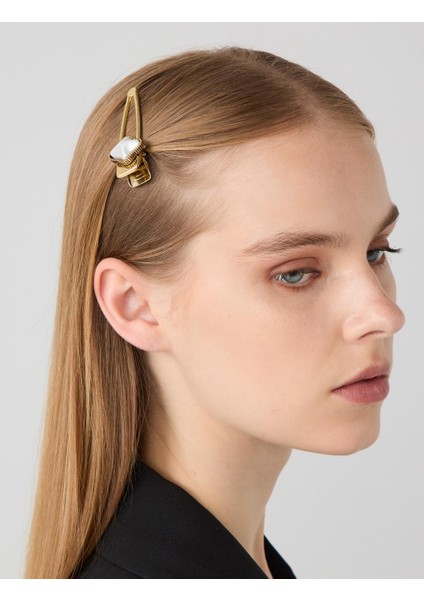 Altın Rengi Sedef Detaylı Tel Toka