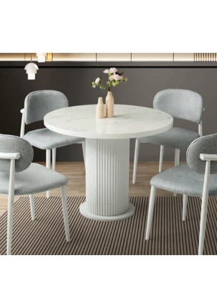 Bera Beyaz 100 x 100 Bohem Masa