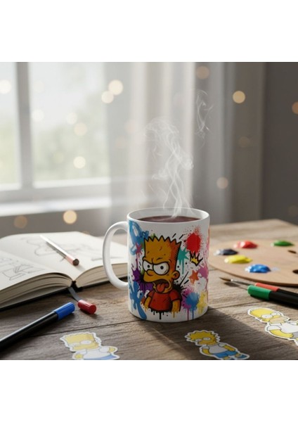 Bart Sımpson Figürlü Graffiti Temalı Tasarım Kupa fiyatları
