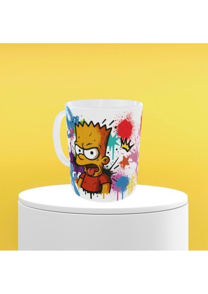 Bart Sımpson Figürlü Graffiti Temalı Tasarım Kupa modelleri
