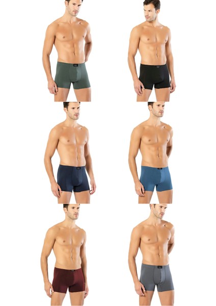 Erkek Modal Bel Lastikli Boxer Renk ve Desen Çeşitli Gri 6&#039;LI Paket - Gri - BCP1.KOOTAN10M11-GRI-M fiyatları