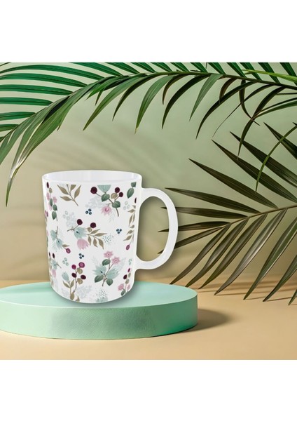 Modern Pastel Renkli Çiçek Desenli Tasarım Kupa fırsatları