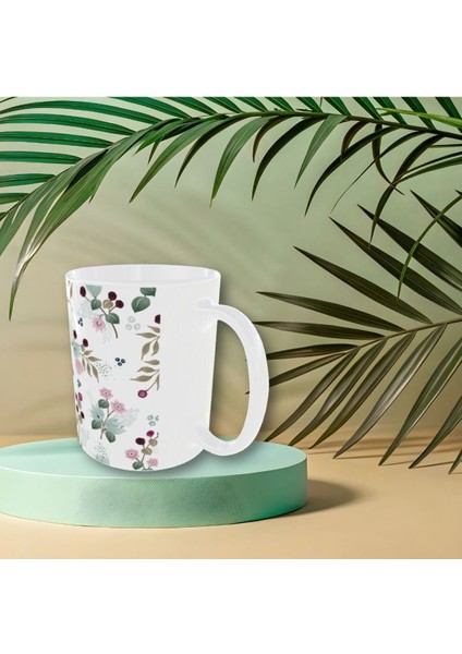 Modern Pastel Renkli Çiçek Desenli Tasarım Kupa indirimleri