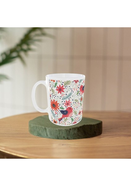 Modern Şirin Kırmızı Kuş Desenli Tasarım Kupa fiyatları