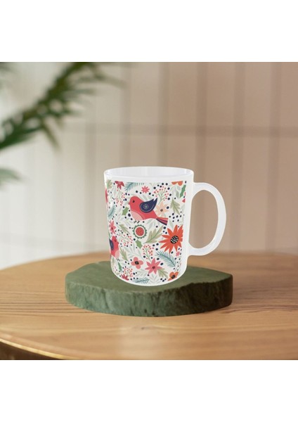 Modern Şirin Kırmızı Kuş Desenli Tasarım Kupa fırsatları