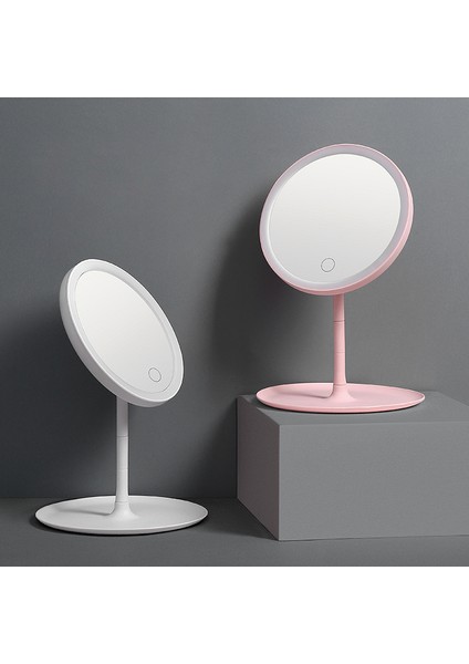 LED Işıklı Makyaj Aynası – 3 Renk Ayarı, USB Şarjlı