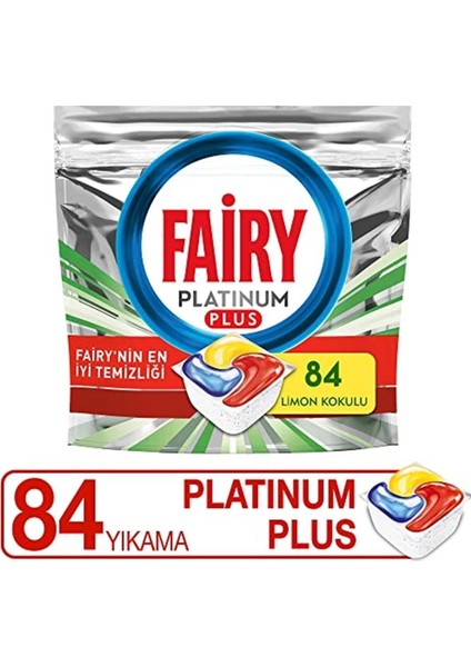 Platinum Plus Bulaşık Makinesi Tableti 84 Adet Anti-Mat Teknolojili Parlak Temizlik Gücü