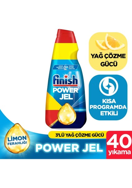 Hepsi Bir Arada Konsantre Jel Bulaşık Makinesi Deterjanı 1000 ml Limon Kokulu Cam Koruma Özellikli