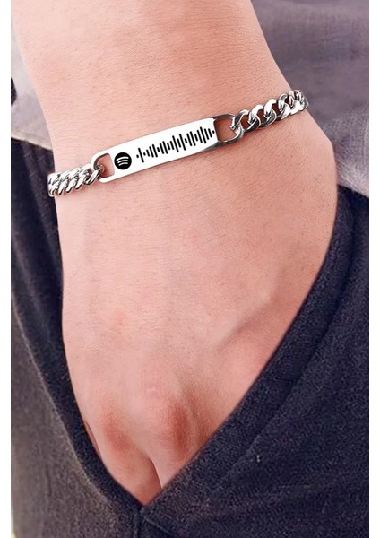 Spotify Şarkı Kodlu Unisex Çelik Bileklik Eşe Sevgiliye Arkadaşa Hediye ACK06ISP indirimleri