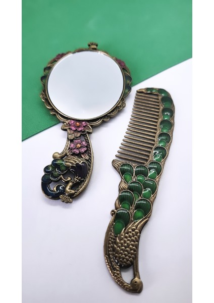 Renkli Taşlı Özel Kutusunda Hediyelik Ayna Takımı fiyatları