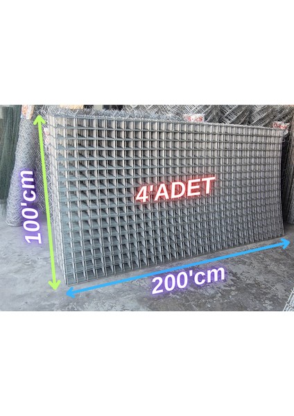 Hasır Tel-( 5.5 x 5.5 Göz Aralıklı - 3.5'mm ) ( 100 x 200 Ebatında )-( 4 Adet )