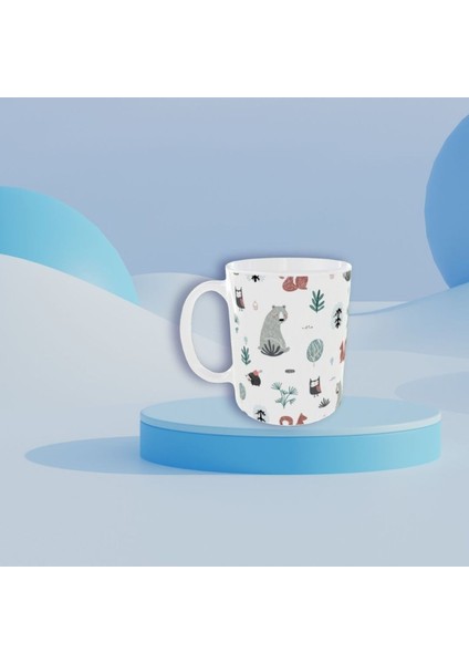 Şirin Pastel Renkli Hayvan Desenli Tasarım Kupa fiyatları