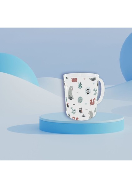 Şirin Pastel Renkli Hayvan Desenli Tasarım Kupa fırsatları