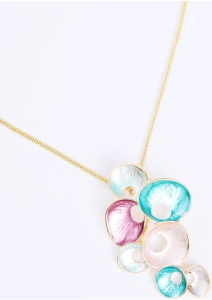 Koyu Mavi Mine Detaylı Çoklu Deniz Kabuğu Figürlü Kolye fiyatları