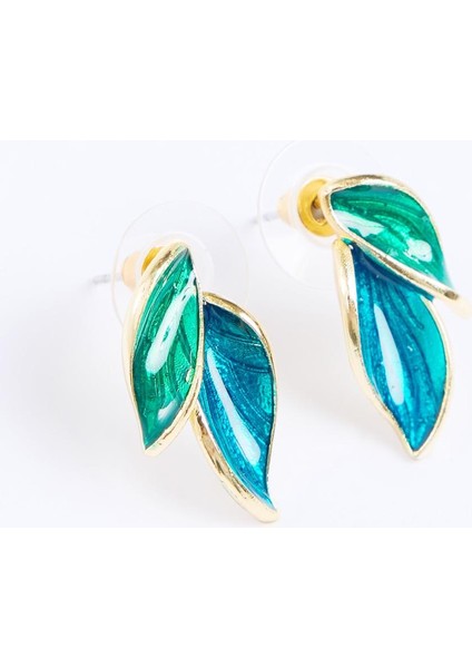 Lacivert Yaprak Figürlü Mine Detaylı Küpe fiyatları