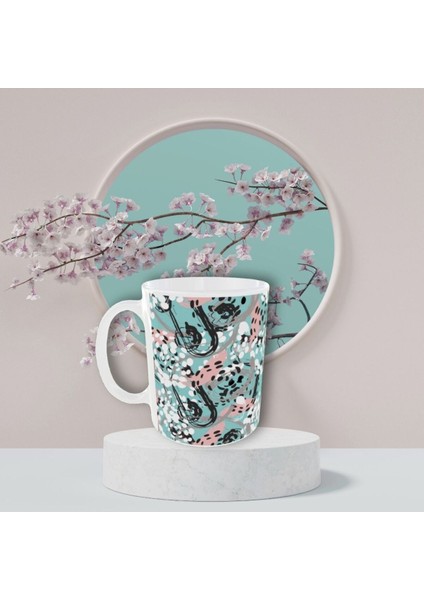Modern Pastel Renkli Desenli Tasarım Kupa